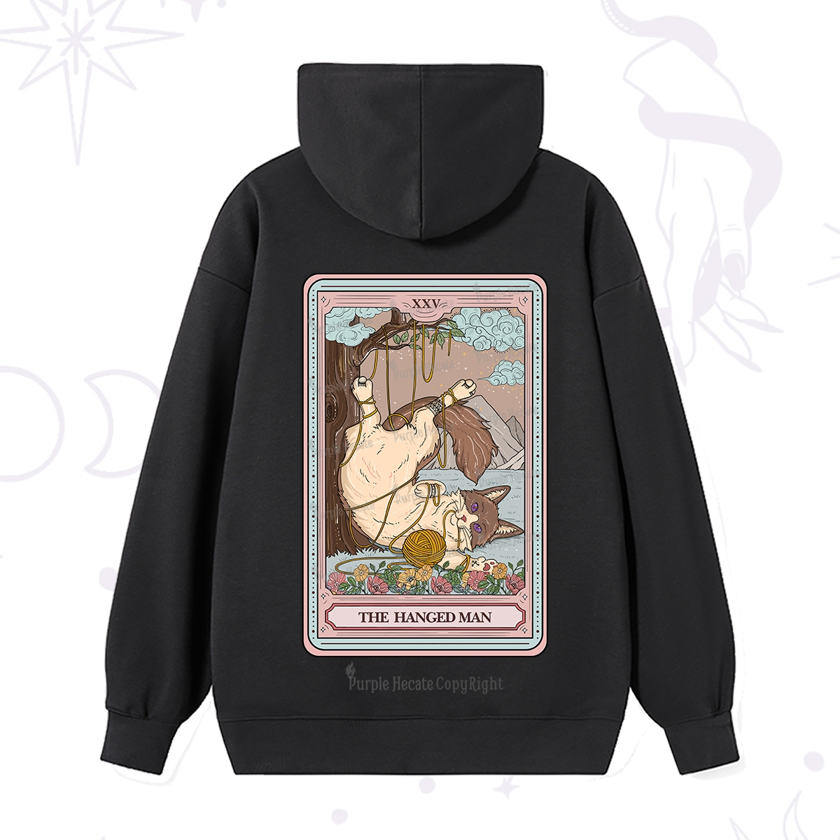 Purplehecate The Hanged Man Tarot Cat Hoodie