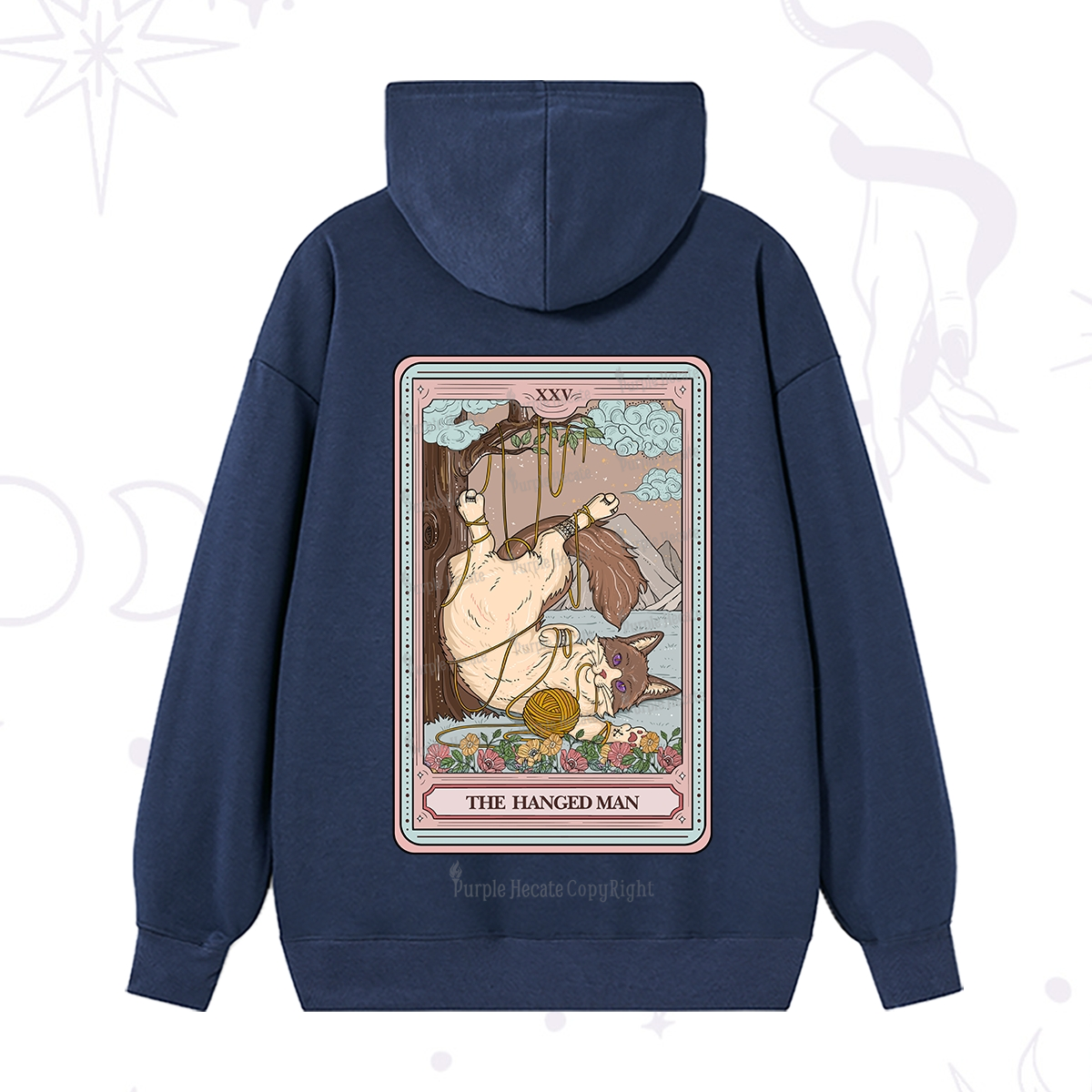Purplehecate The Hanged Man Tarot Cat Hoodie