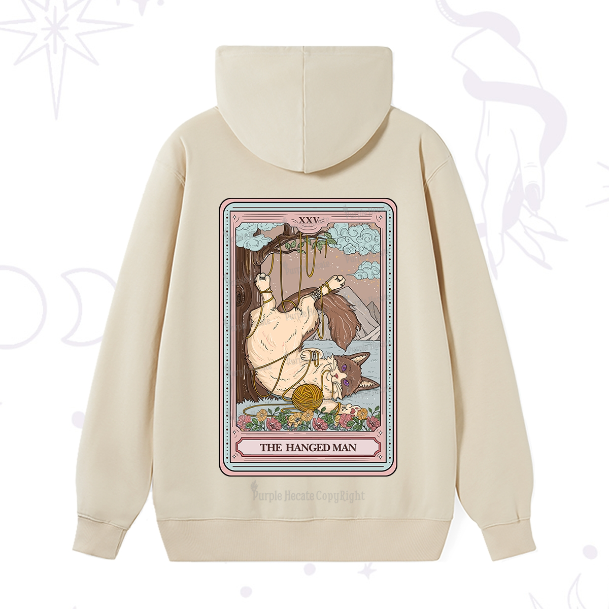 Purplehecate The Hanged Man Tarot Cat Hoodie