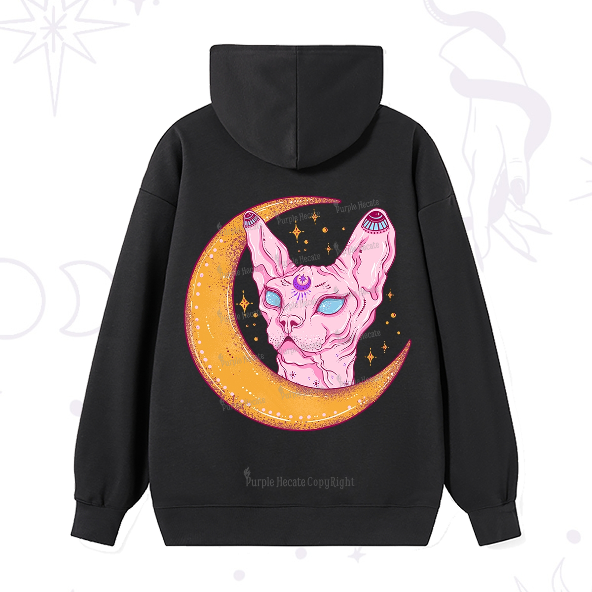 Purplehecate Mystical Witchy Cat Hoodie