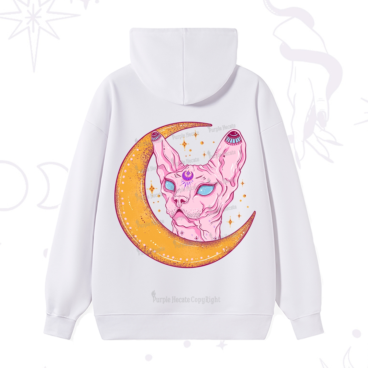 Purplehecate Mystical Witchy Cat Hoodie