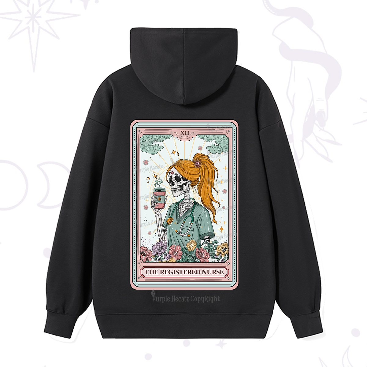 Purplehecate The Registered Nurse Skeleton Tarot Hoodie