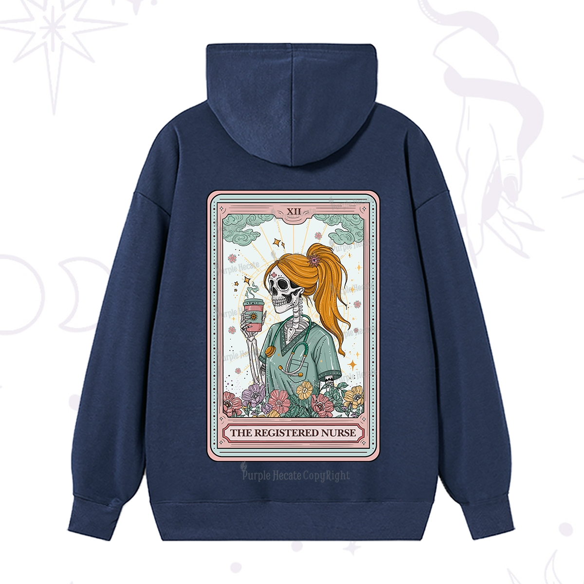 Purplehecate The Registered Nurse Skeleton Tarot Hoodie
