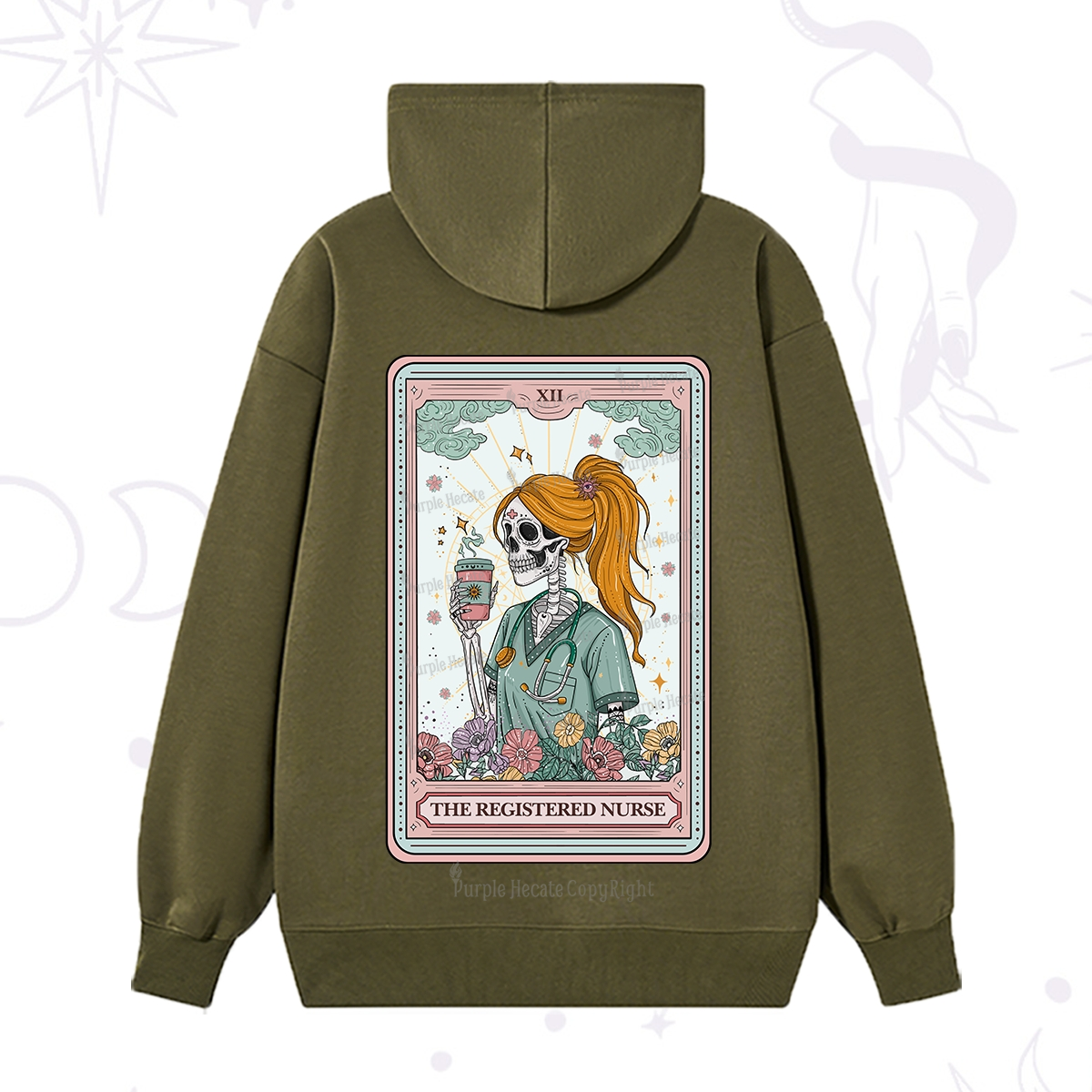 Purplehecate The Registered Nurse Skeleton Tarot Hoodie