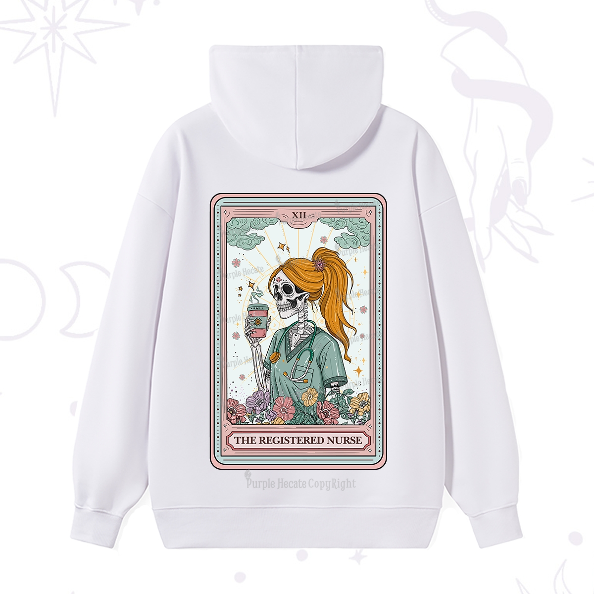 Purplehecate The Registered Nurse Skeleton Tarot Hoodie