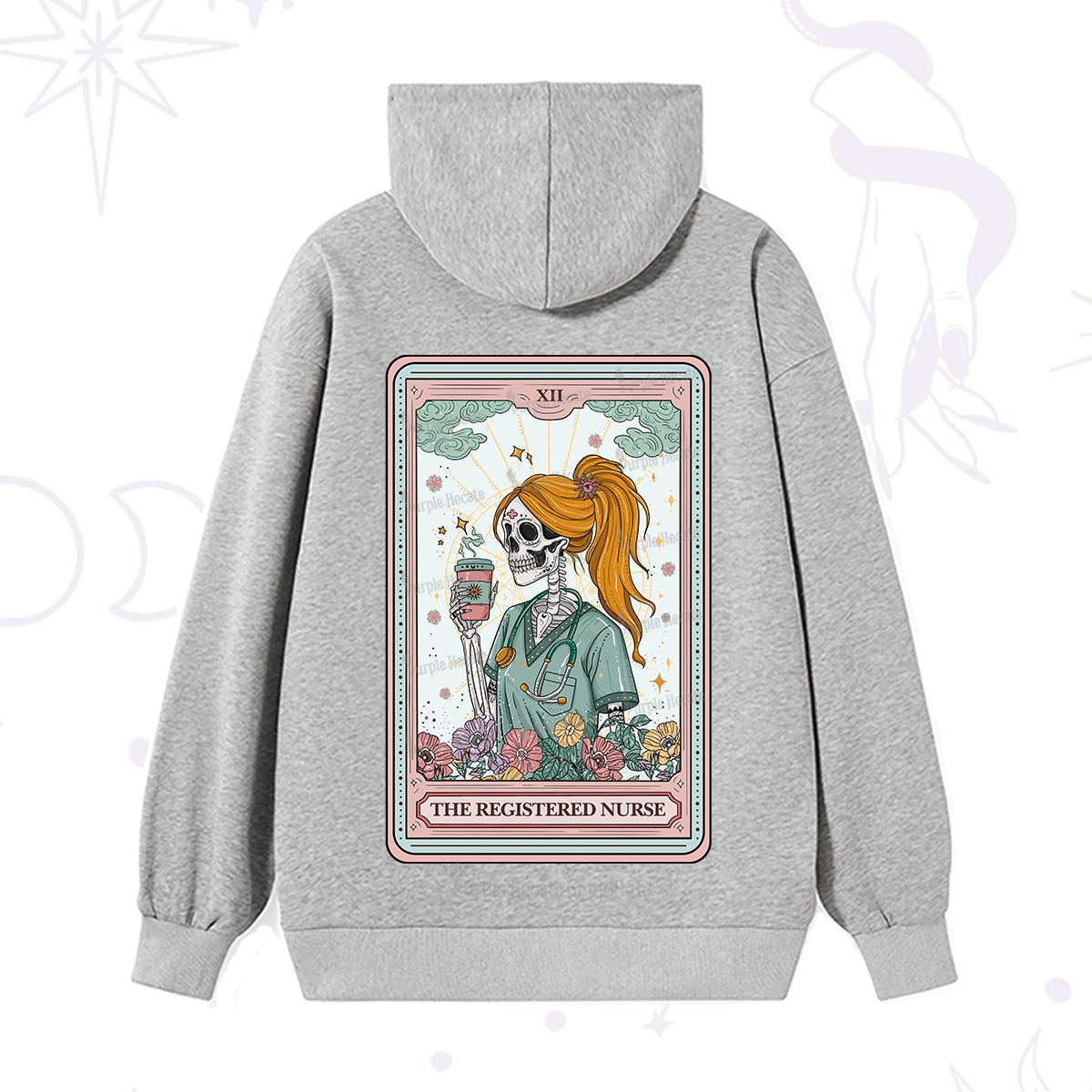 Purplehecate The Registered Nurse Skeleton Tarot Hoodie