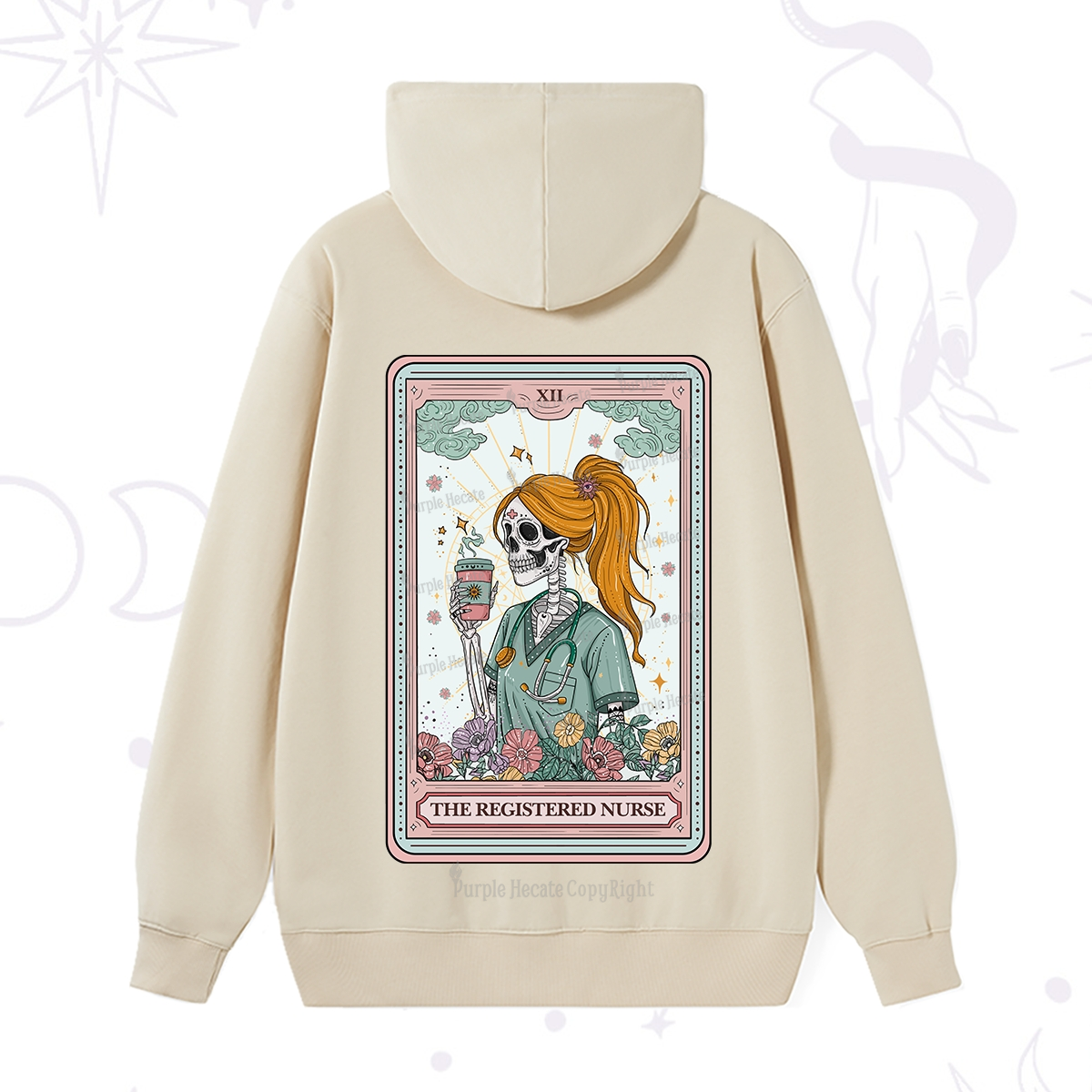 Purplehecate The Registered Nurse Skeleton Tarot Hoodie