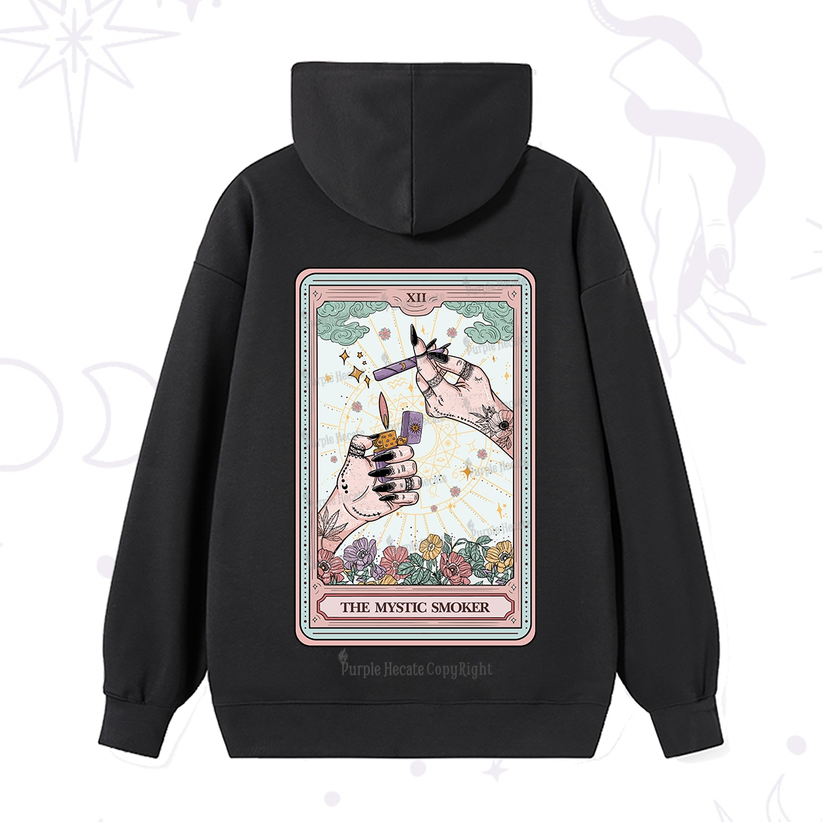 Purplehecate The Mystic Smoker Tarot Card Hoodie