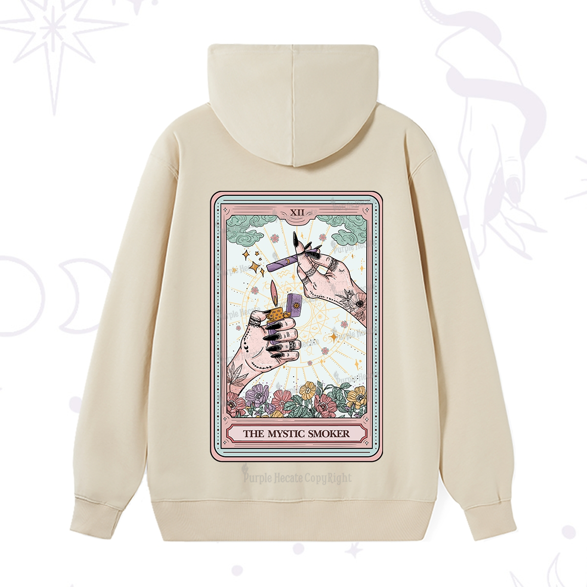 Purplehecate The Mystic Smoker Tarot Card Hoodie
