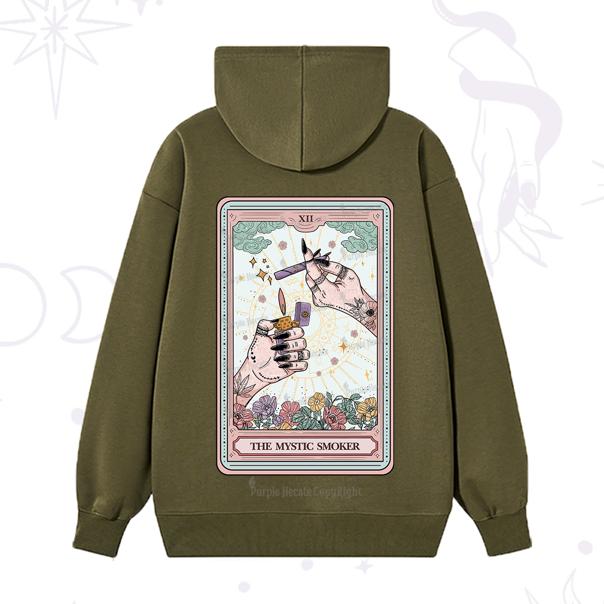 Purplehecate The Mystic Smoker Tarot Card Hoodie