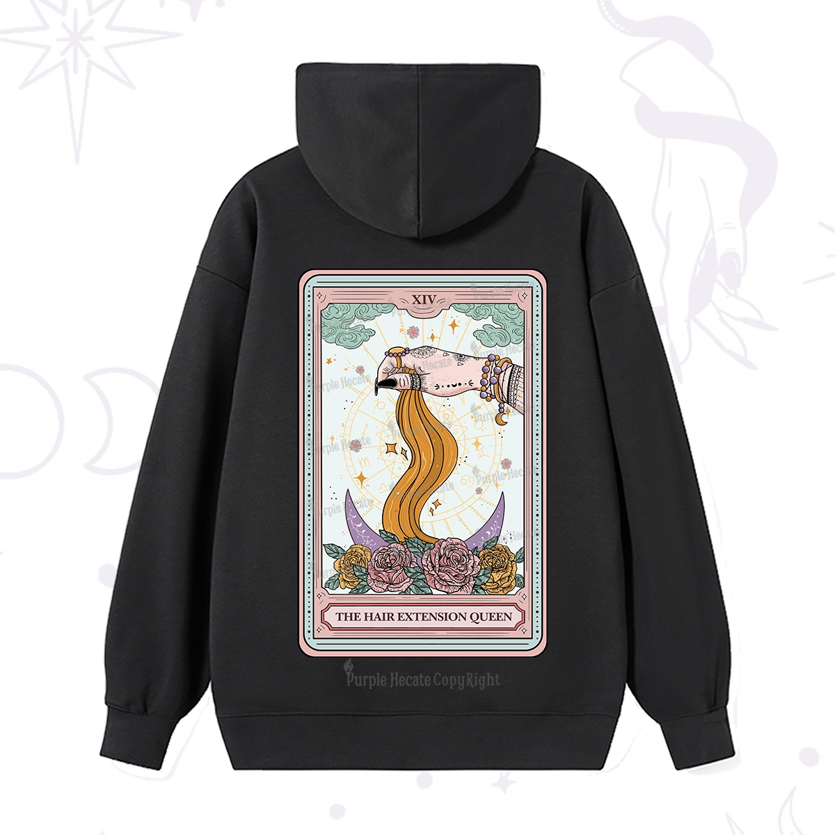 Purplehecate The Hair Extension Queen Tarot Card Hoodie