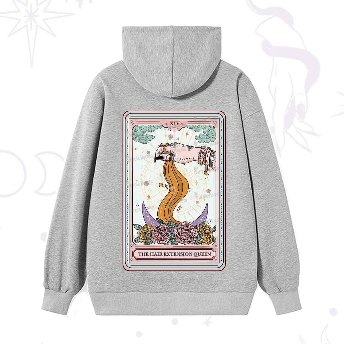 Purplehecate The Hair Extension Queen Tarot Card Hoodie