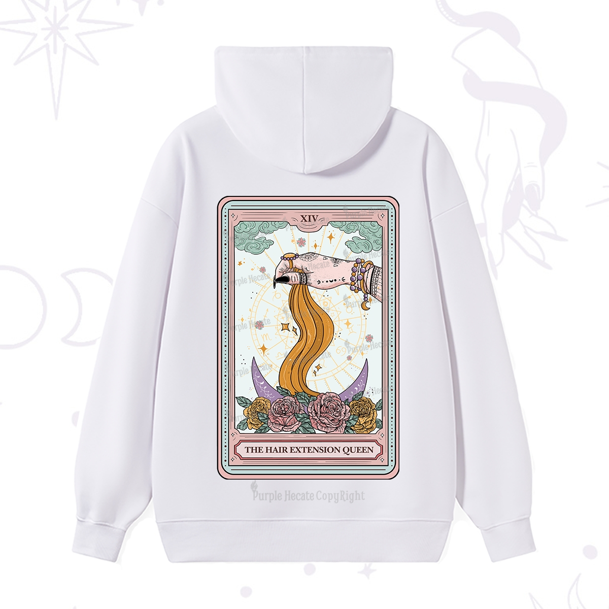 Purplehecate The Hair Extension Queen Tarot Card Hoodie