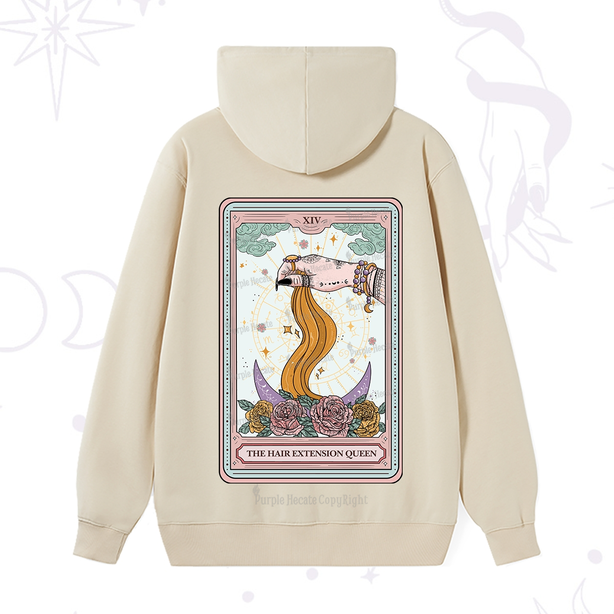Purplehecate The Hair Extension Queen Tarot Card Hoodie