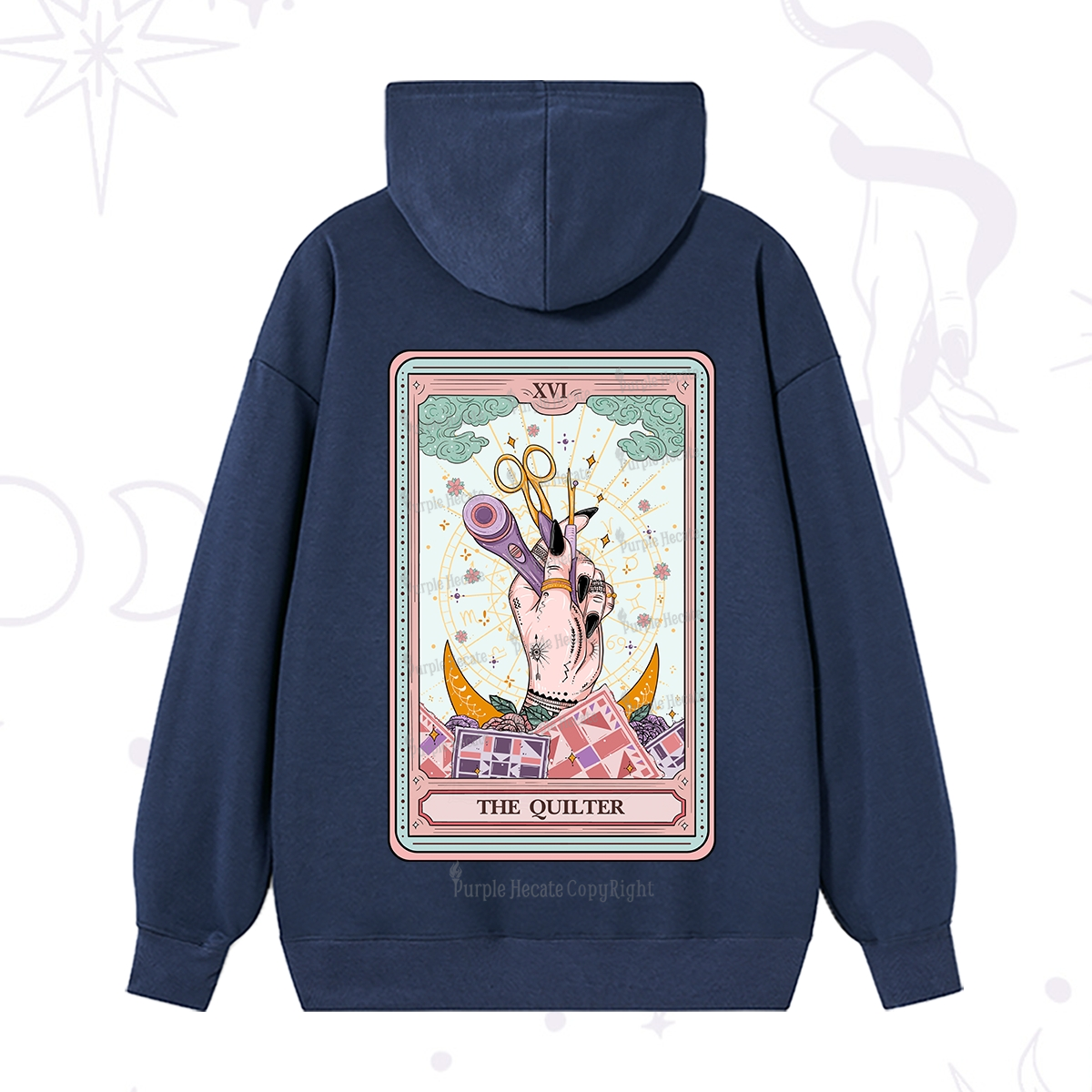 Purplehecate The Quilter Tarot Card Hoodie