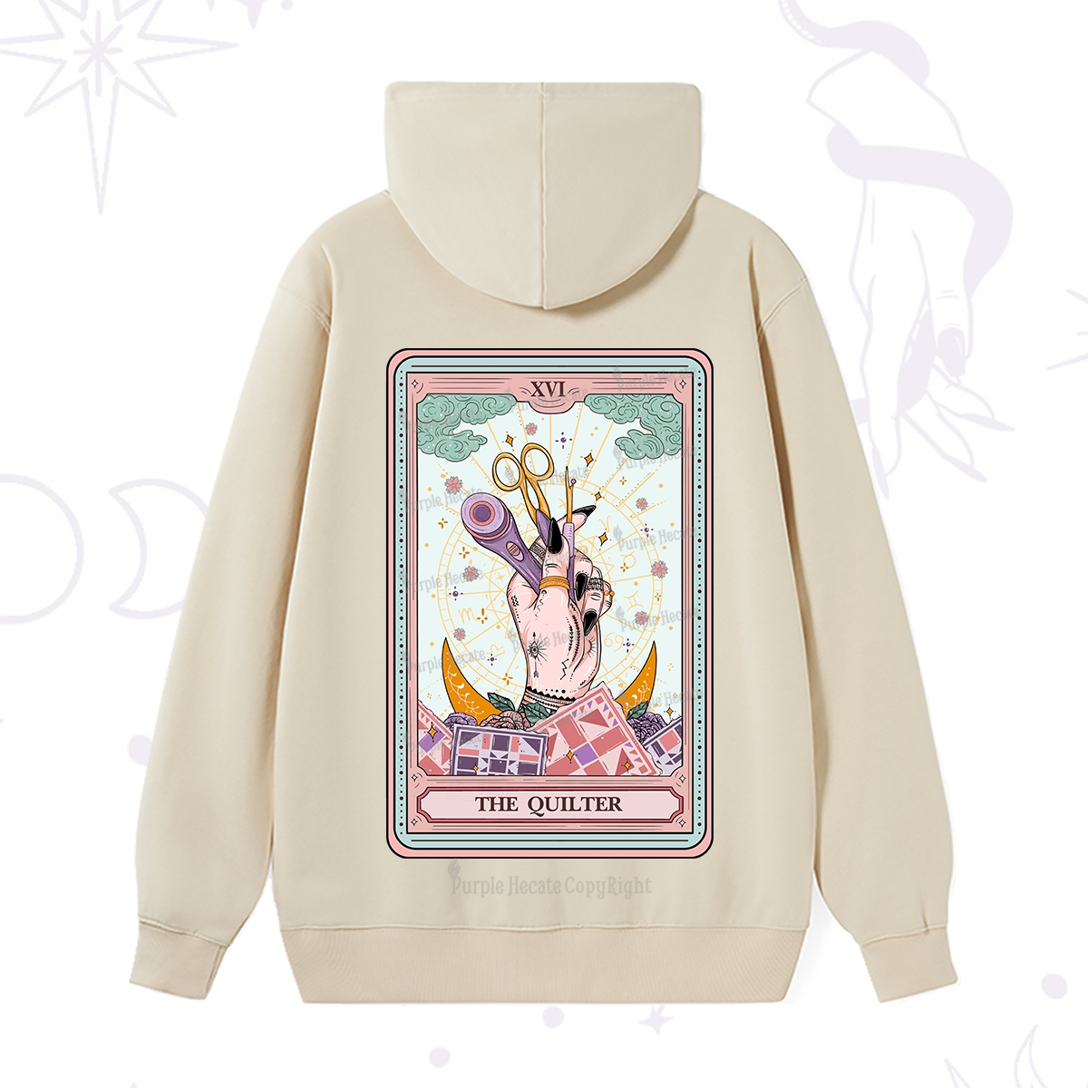 Purplehecate The Quilter Tarot Card Hoodie