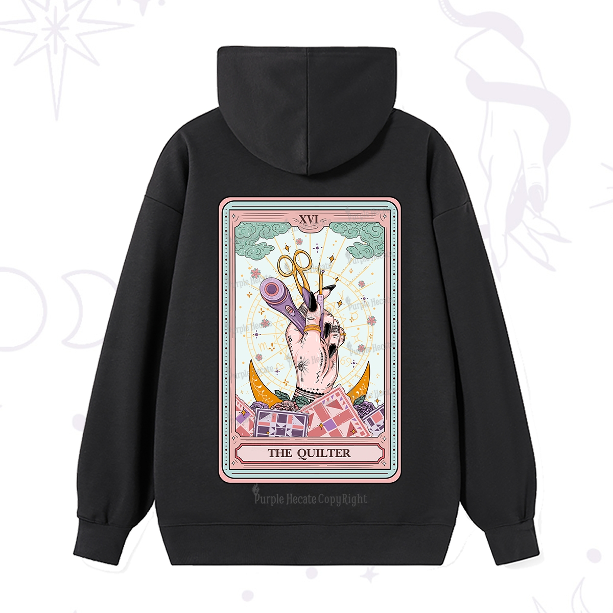 Purplehecate The Quilter Tarot Card Hoodie
