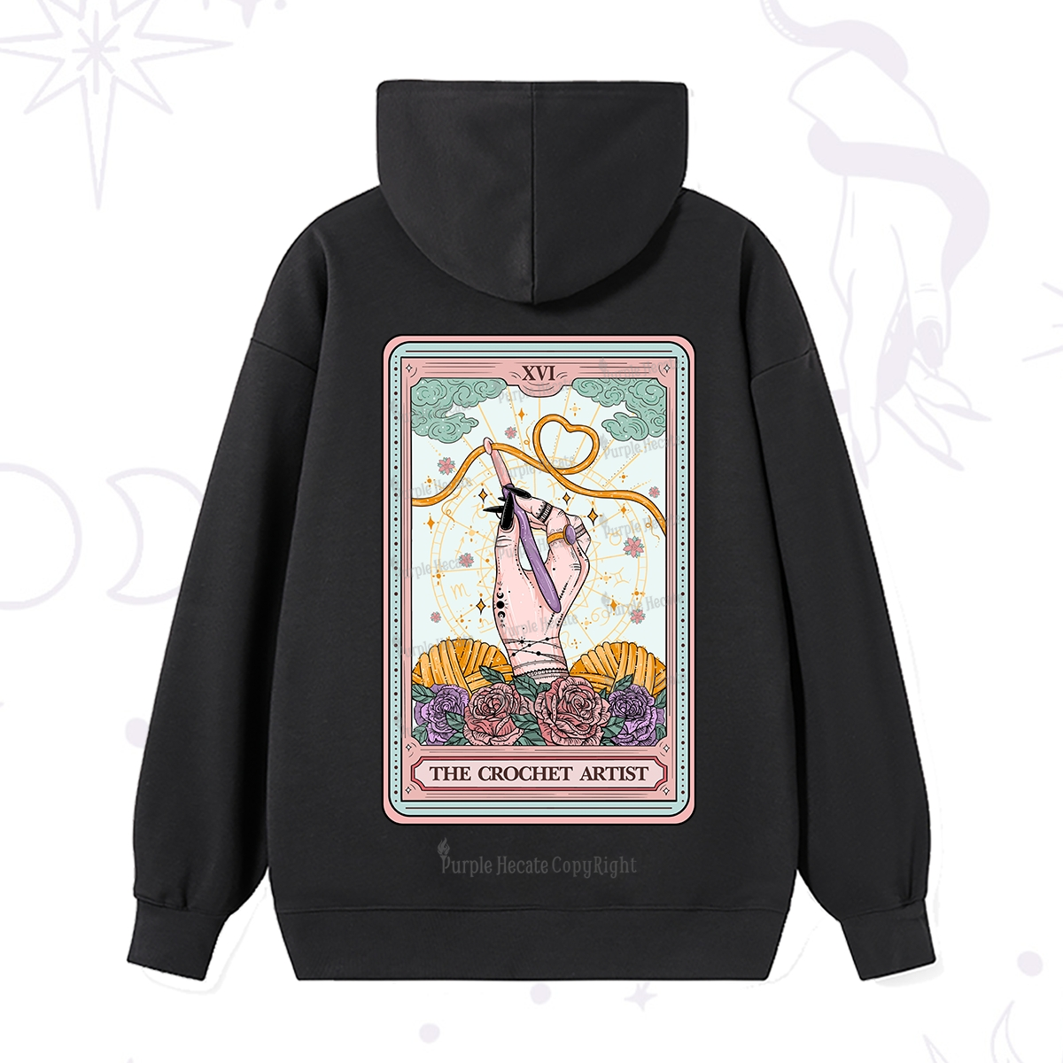 Purplehecate The Crochet Artist Tarot Card Hoodie
