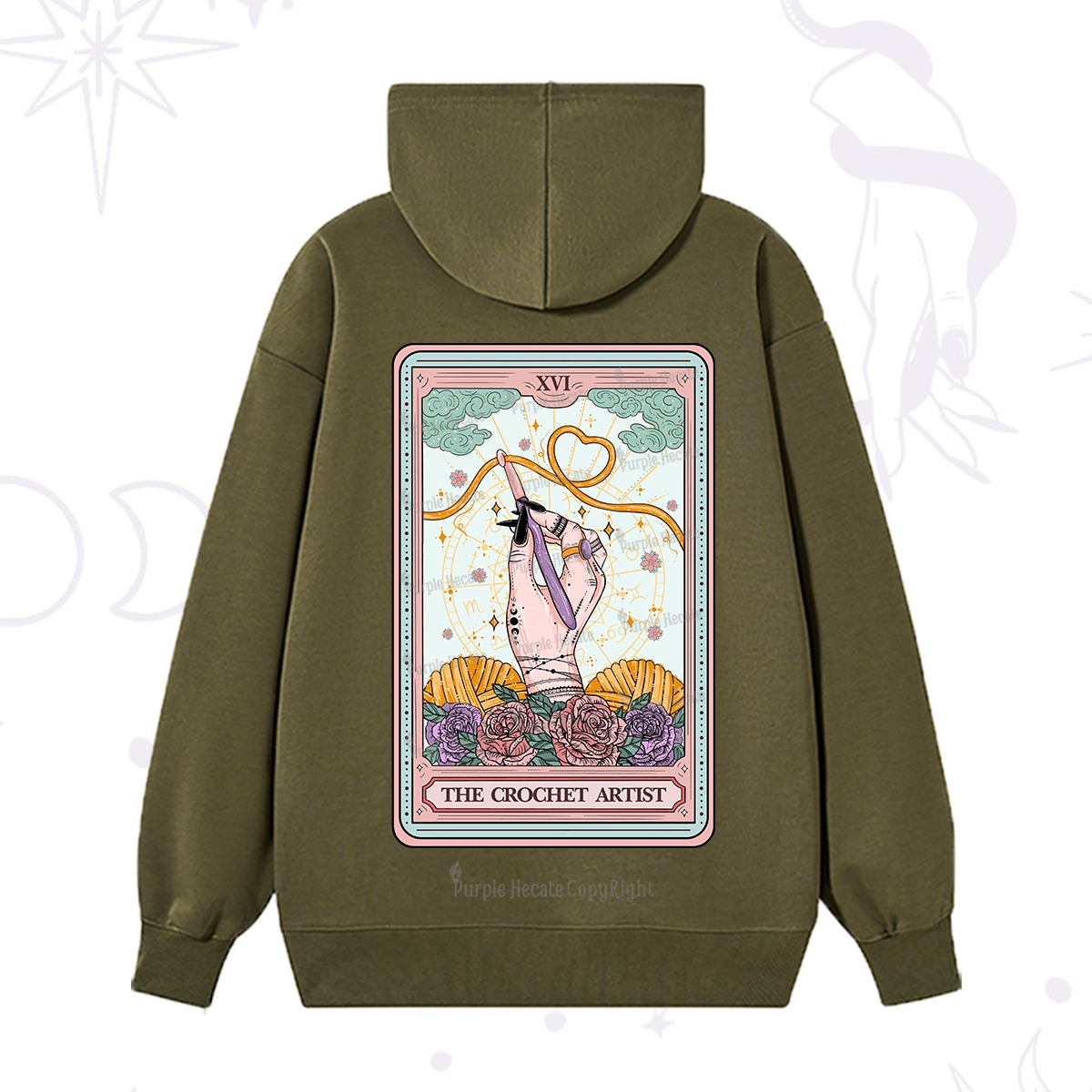 Purplehecate The Crochet Artist Tarot Card Hoodie