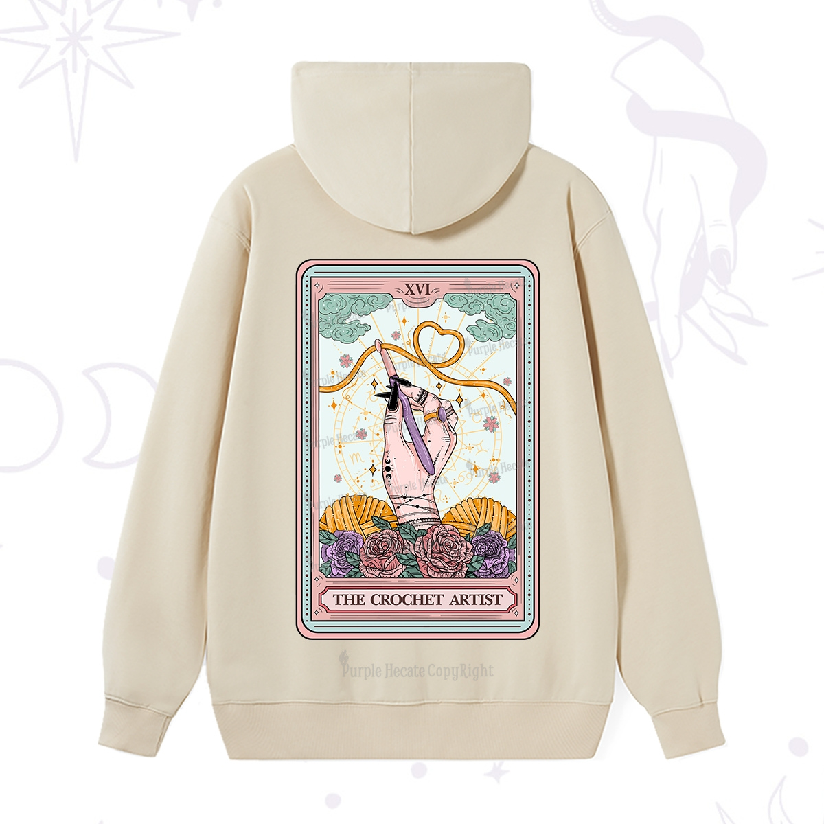 Purplehecate The Crochet Artist Tarot Card Hoodie