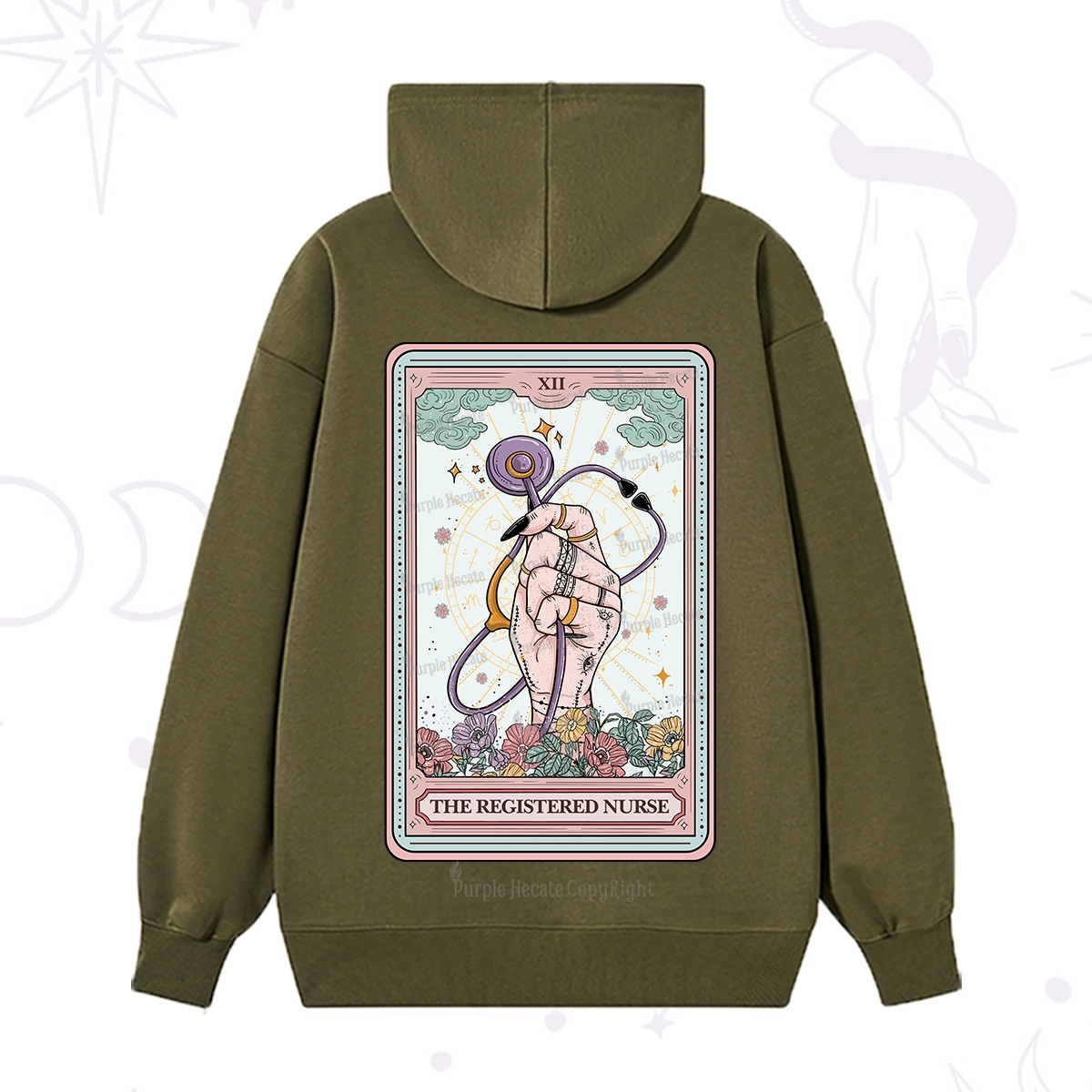 Purplehecate The Registered Nurse Tarot Card Hoodie