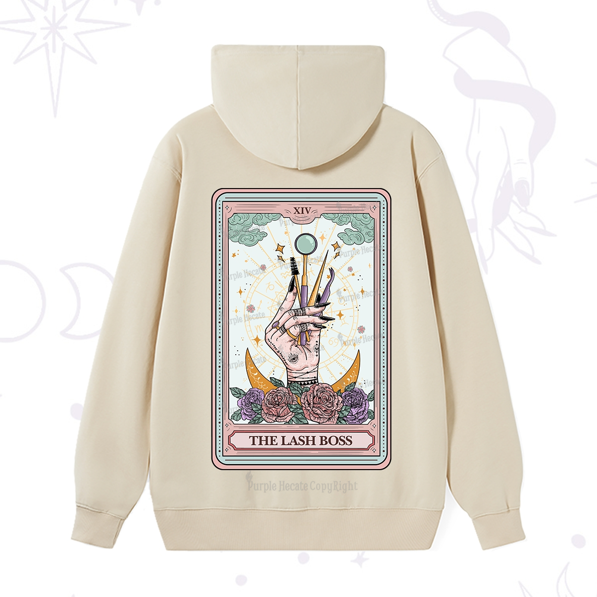 Purplehecate The Lash Boss Tarot Card Hoodie