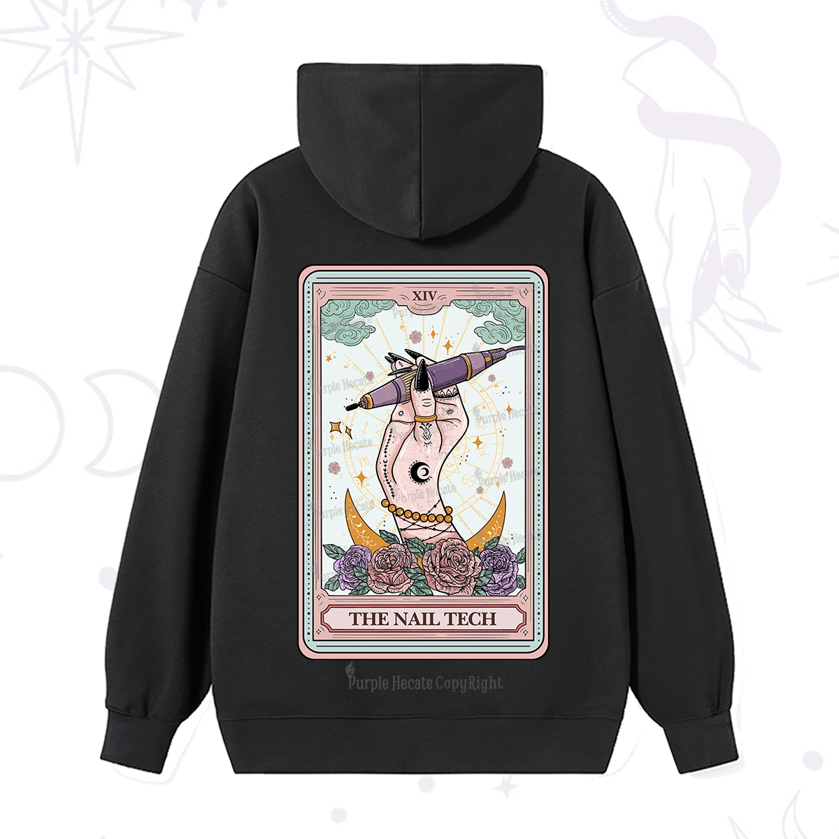 Purplehecate The Nail Tech Tarot Card Hoodie