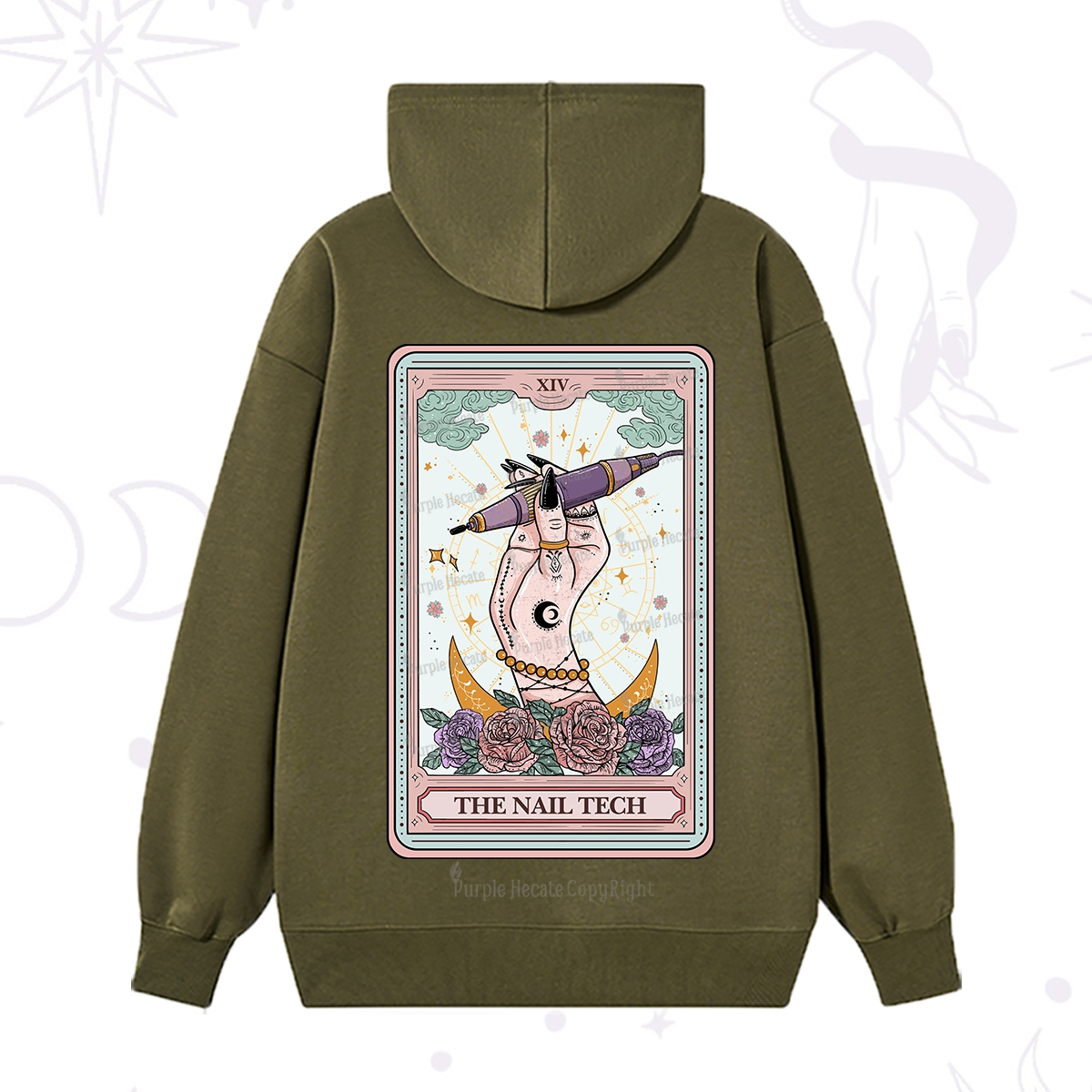 Purplehecate The Nail Tech Tarot Card Hoodie
