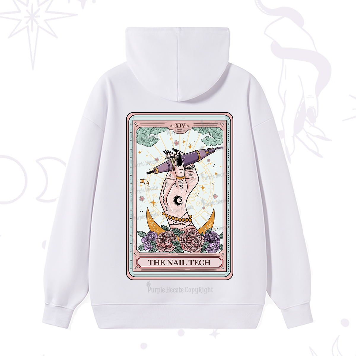 Purplehecate The Nail Tech Tarot Card Hoodie