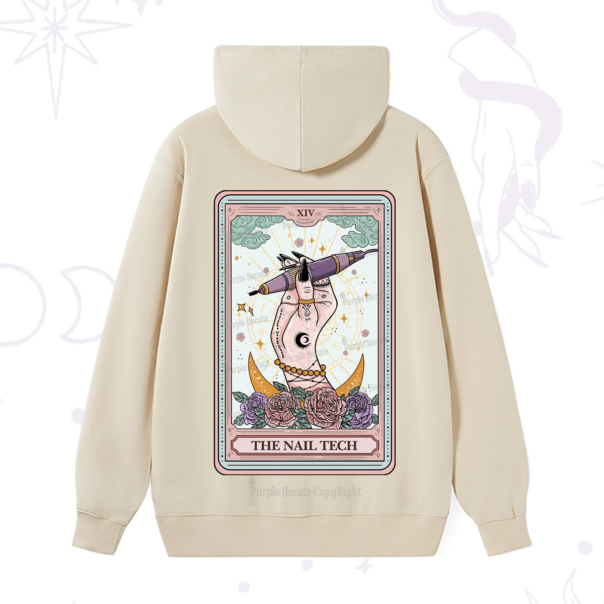 Purplehecate The Nail Tech Tarot Card Hoodie