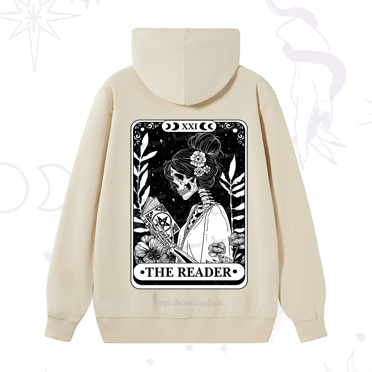 Purplehecate The Reader Skeleton Tarot Hoodie
