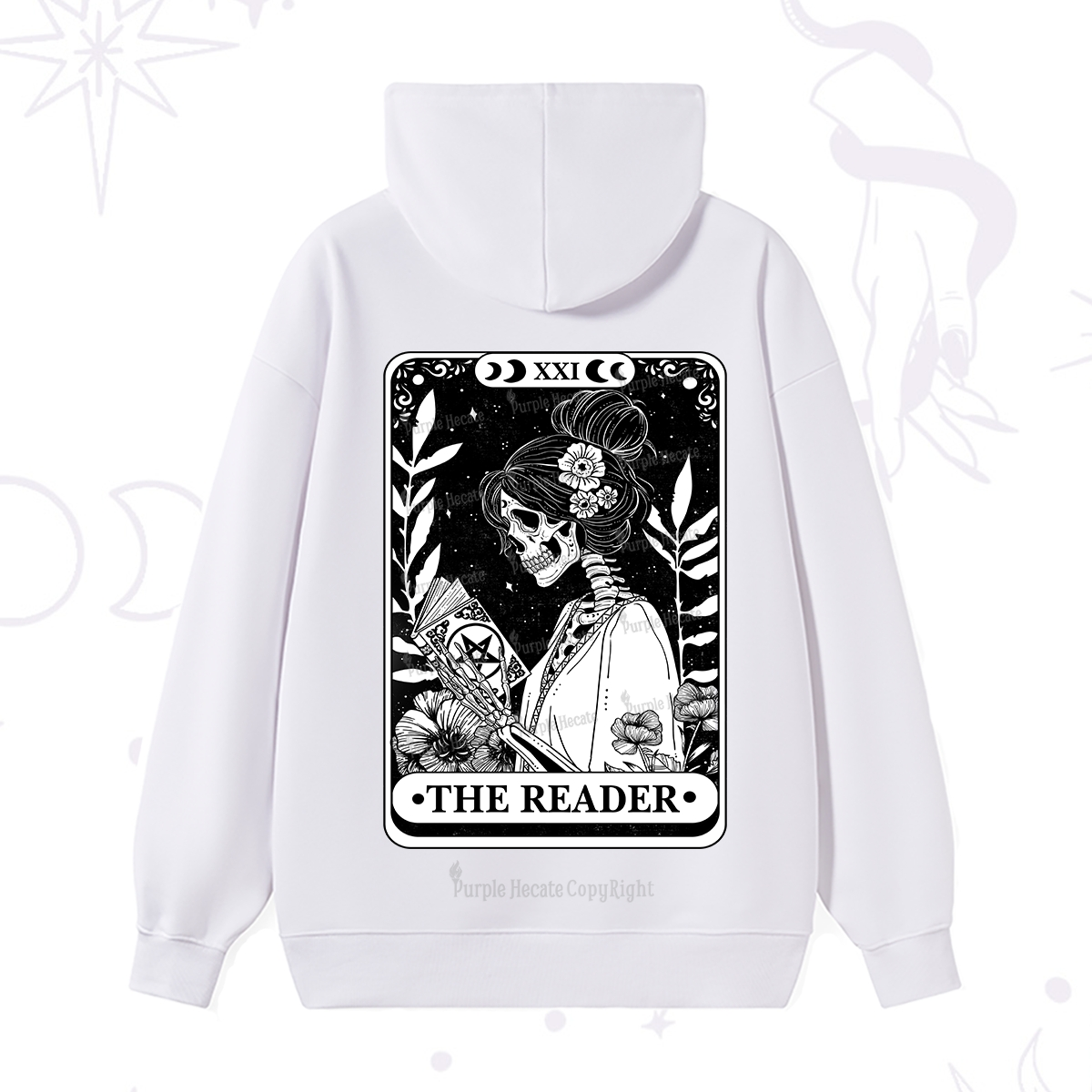 Purplehecate The Reader Skeleton Tarot Hoodie