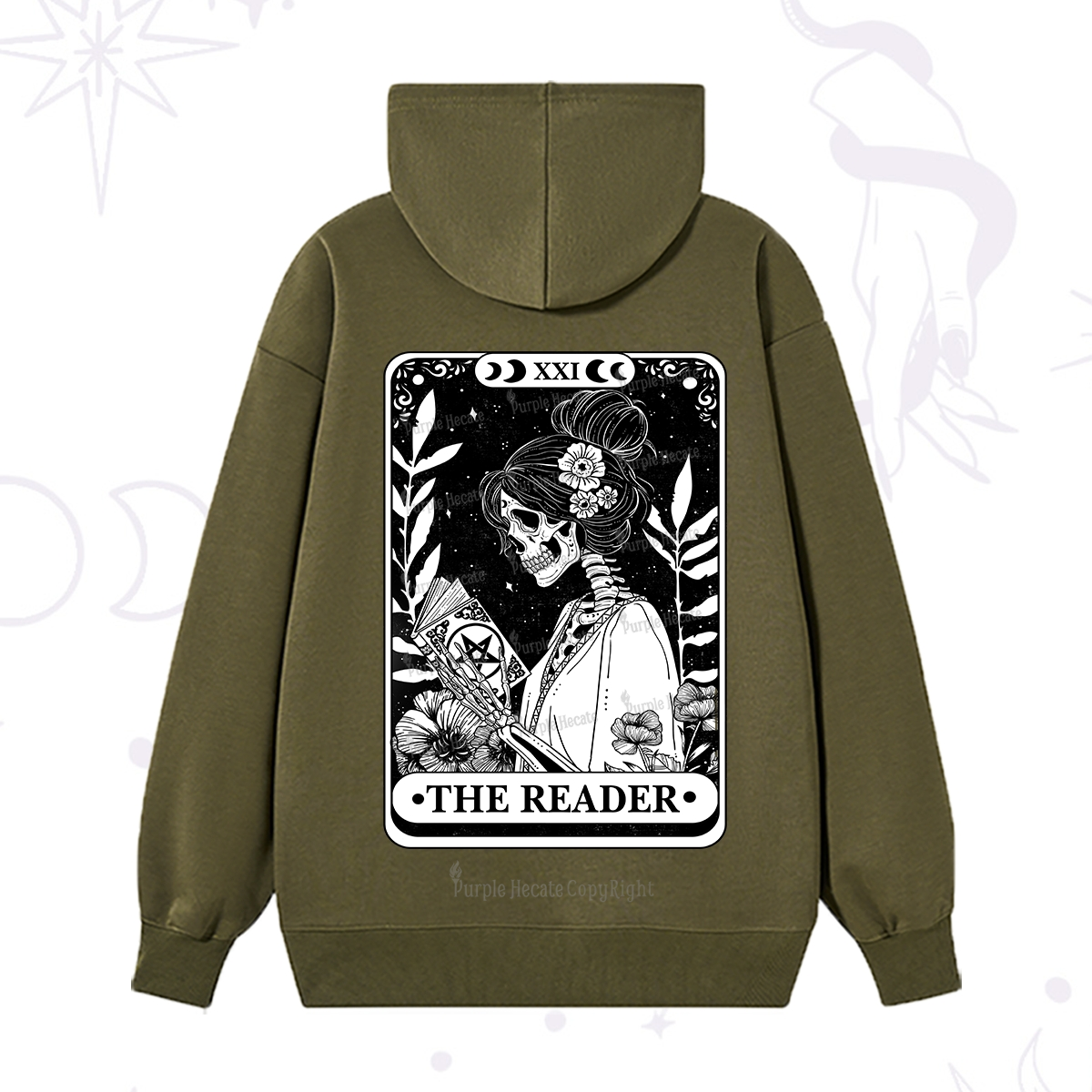 Purplehecate The Reader Skeleton Tarot Hoodie