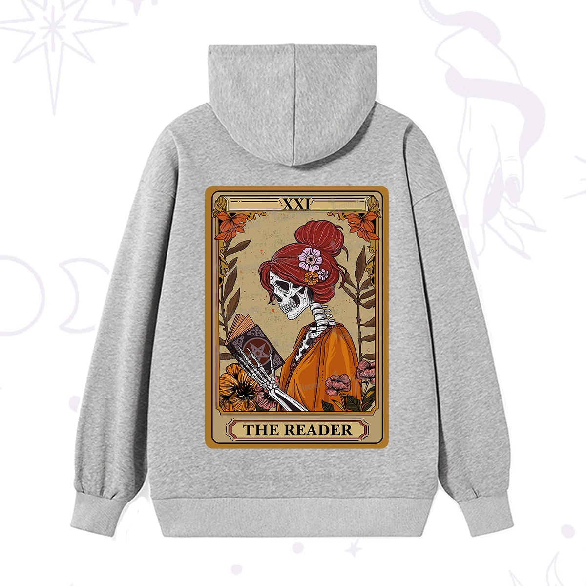 Purplehecate The Reader Tarot Card Skeleton Hoodie