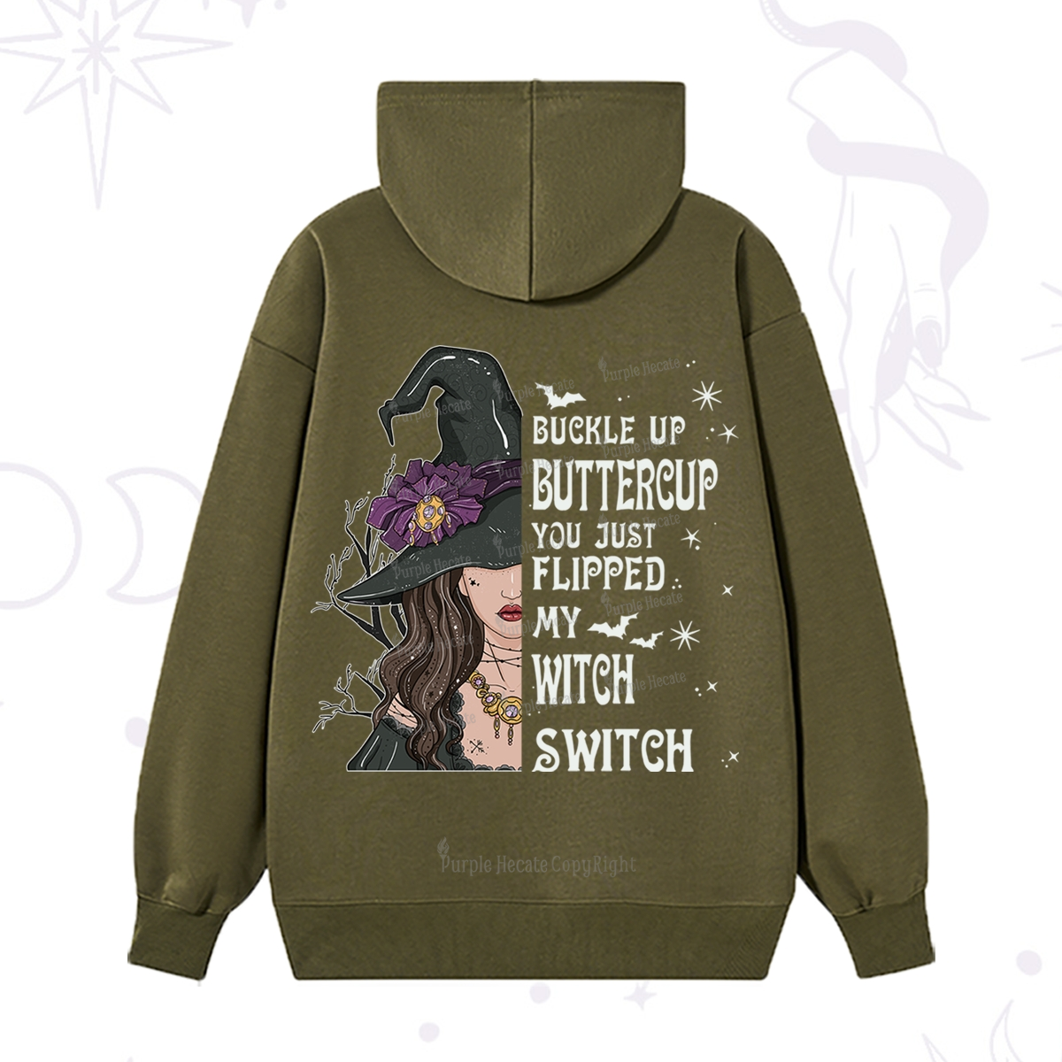 Purplehecate Buckle Up Buttercup You Just Flipped My Witch Switch Hoodie