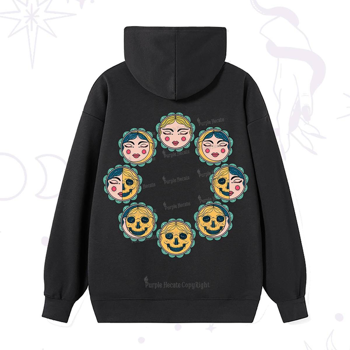 Purplehecate Lunar Skull Cycle Hoodie