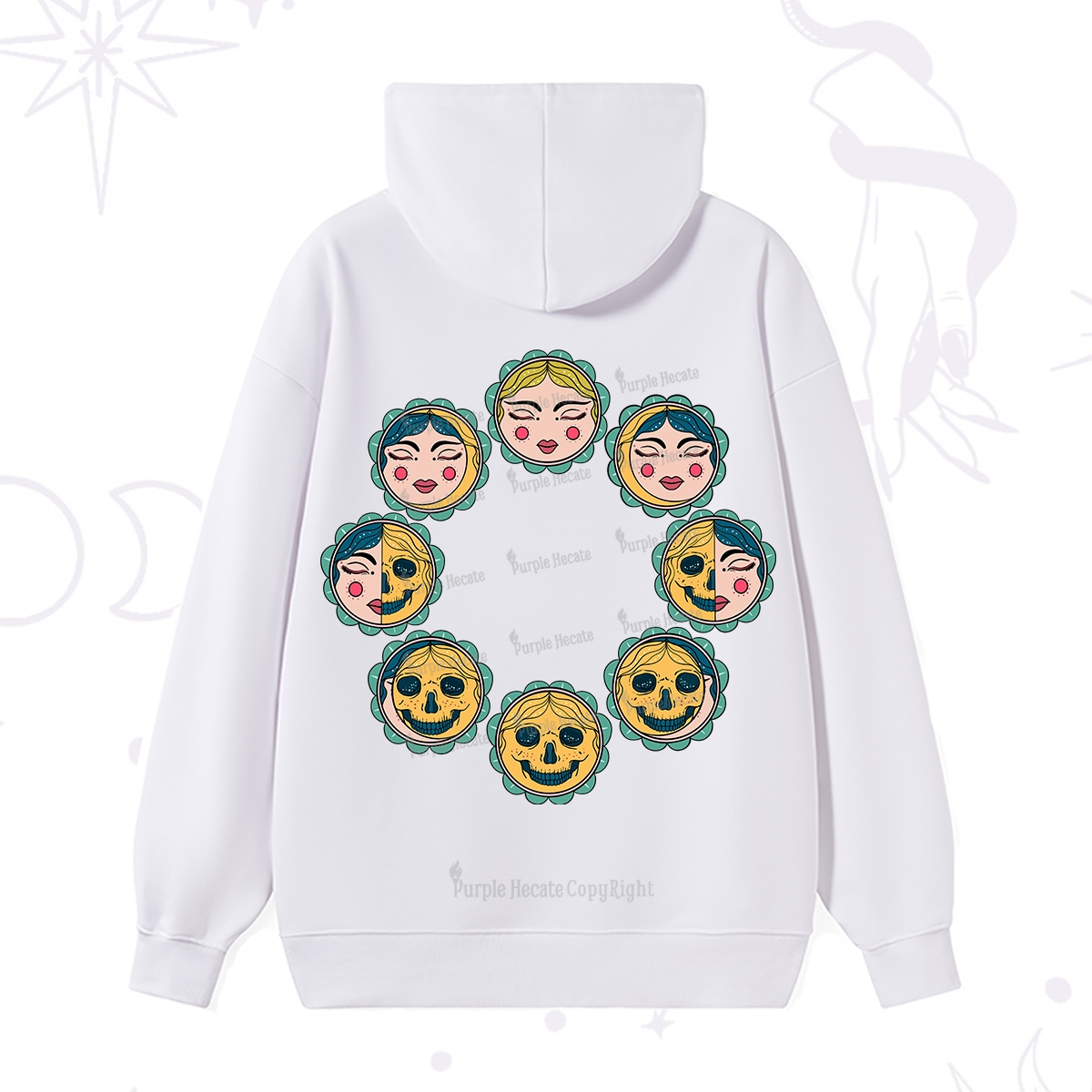 Purplehecate Lunar Skull Cycle Hoodie