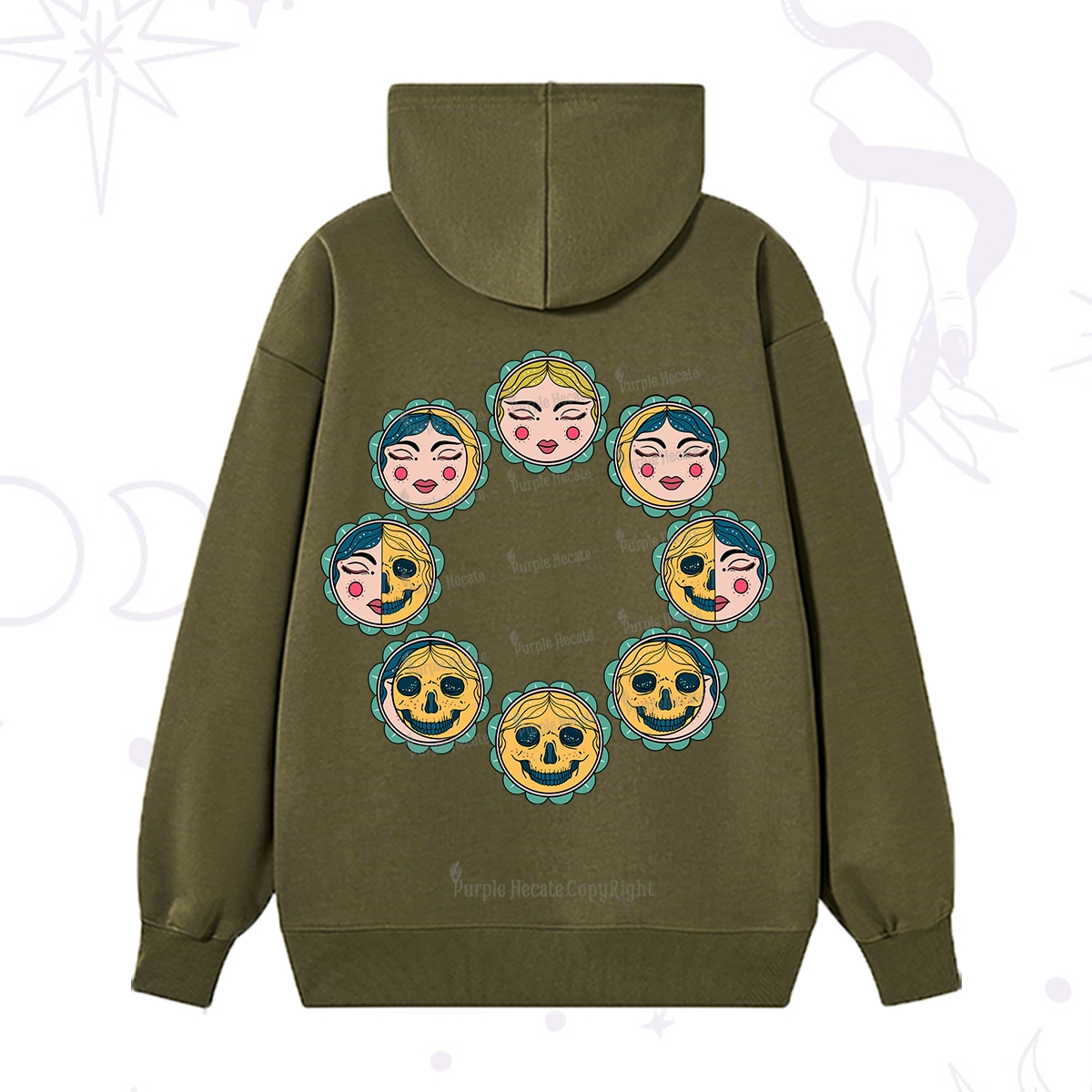 Purplehecate Lunar Skull Cycle Hoodie