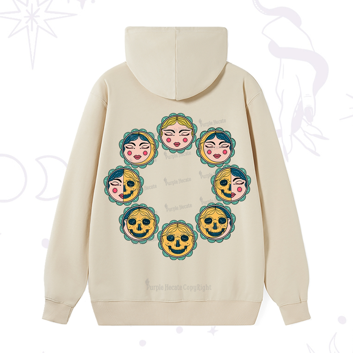 Purplehecate Lunar Skull Cycle Hoodie