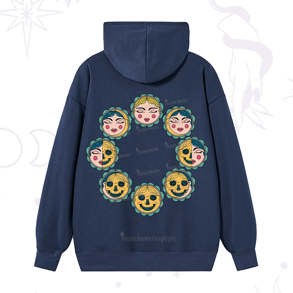 Purplehecate Lunar Skull Cycle Hoodie