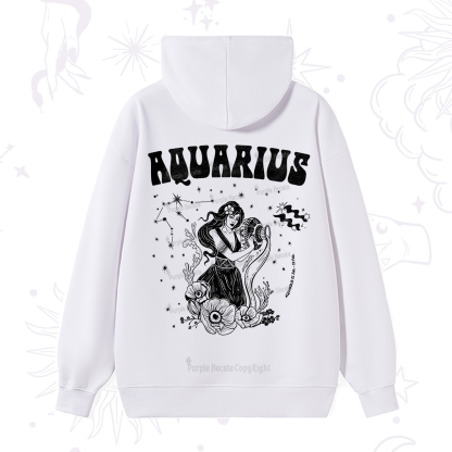 Purplehecate Aquarius Zodiac Glyphs Hoodie