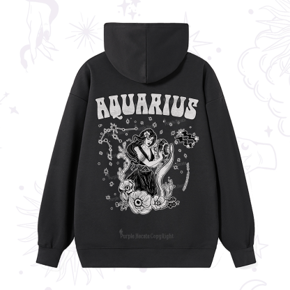 Purplehecate Aquarius Zodiac Glyphs Hoodie