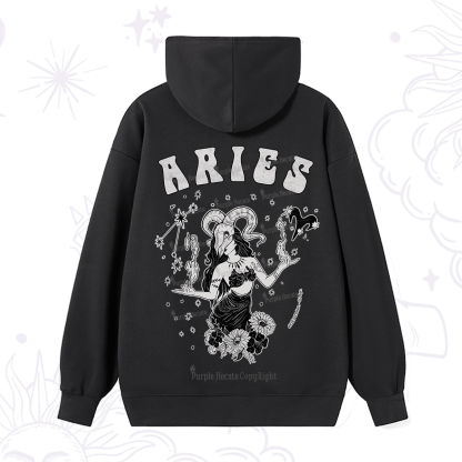 Purplehecate Aries Zodiac Glyphs Hoodie