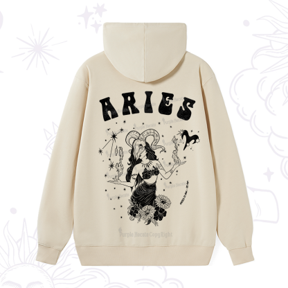 Purplehecate Aries Zodiac Glyphs Hoodie