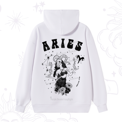 Purplehecate Aries Zodiac Glyphs Hoodie