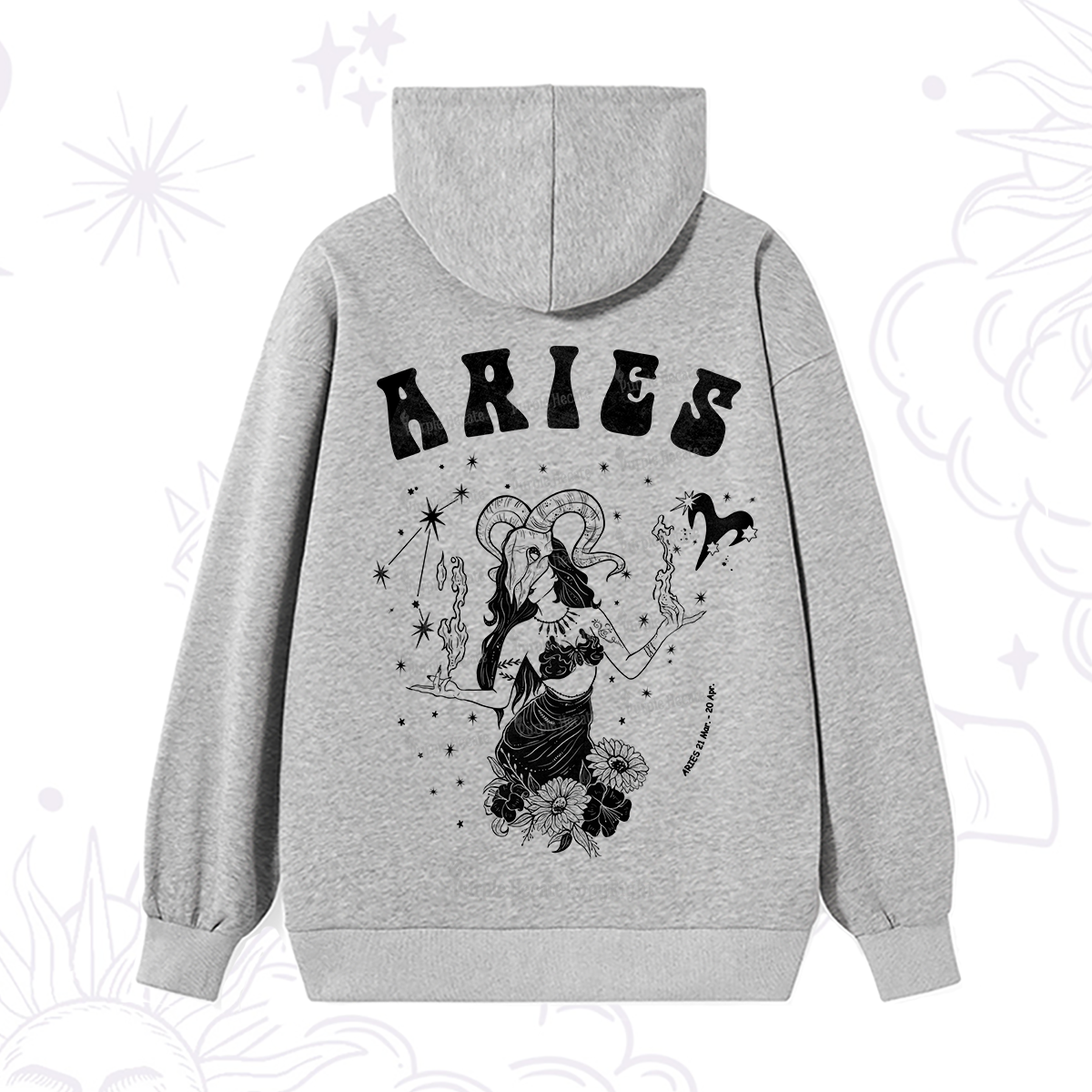 Purplehecate Aries Zodiac Glyphs Hoodie