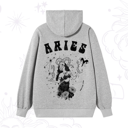 Purplehecate Aries Zodiac Glyphs Hoodie