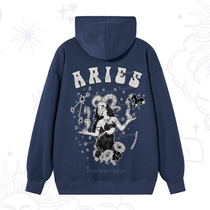 Purplehecate Aries Zodiac Glyphs Hoodie