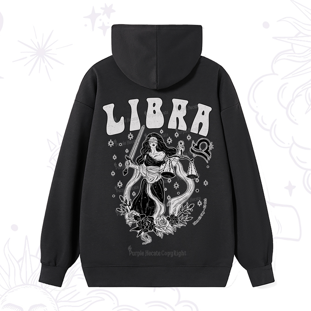 Purplehecate Libra Zodiac Glyphs Hoodie