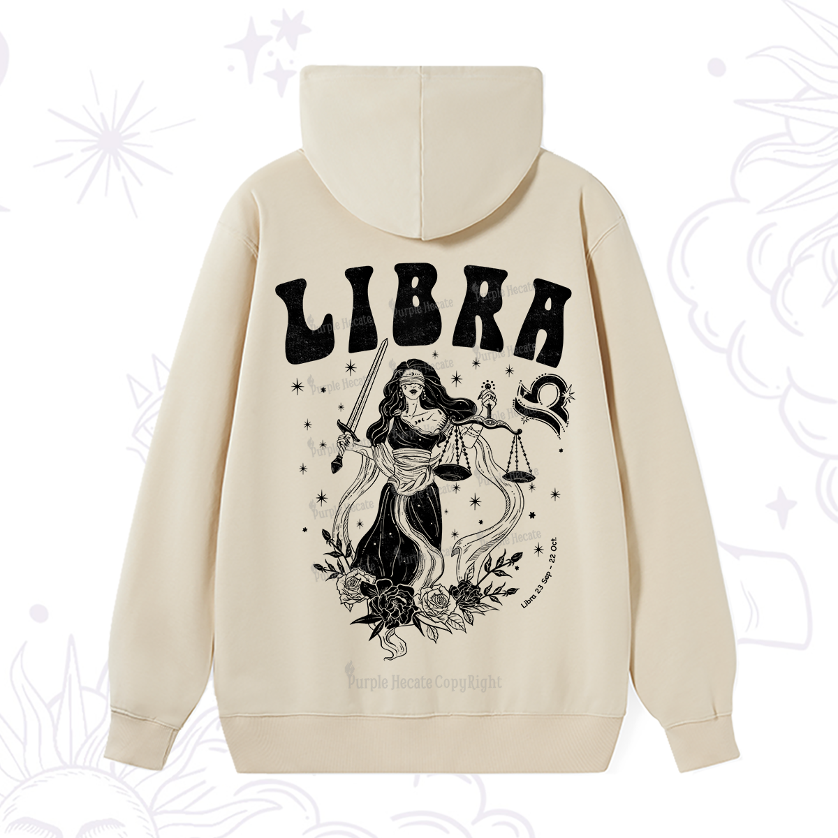 Purplehecate Libra Zodiac Glyphs Hoodie